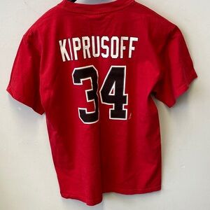 Youth XL Red Kiprusoff Calgary Flames Tee. 100 % cotton. NWOT.